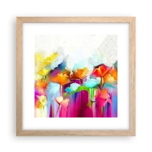 Poster in light oak frame - Rainbow Has Bloomed - 30x30 cm
