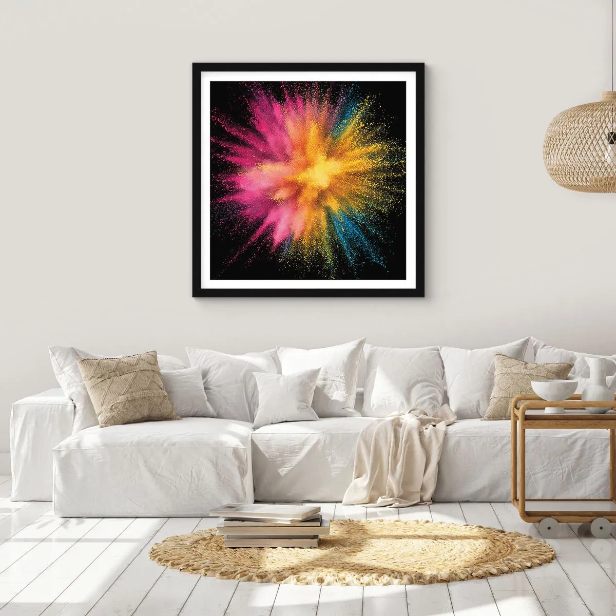 Poster in black frame - Birth of Colours - 60x60 cm
