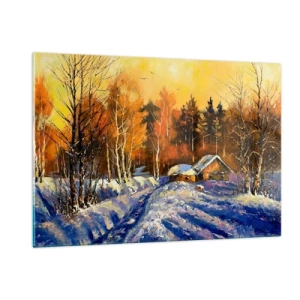Glass picture - Winter Impression in the Sun - 120x80 cm