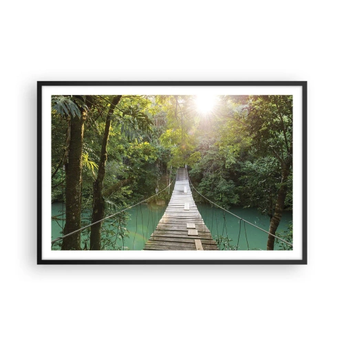 Poster in black frame - Azure Water in Azure Forest - 91x61 cm