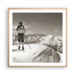 Poster in light oak frame - Mountains Are the Same - 60x60 cm