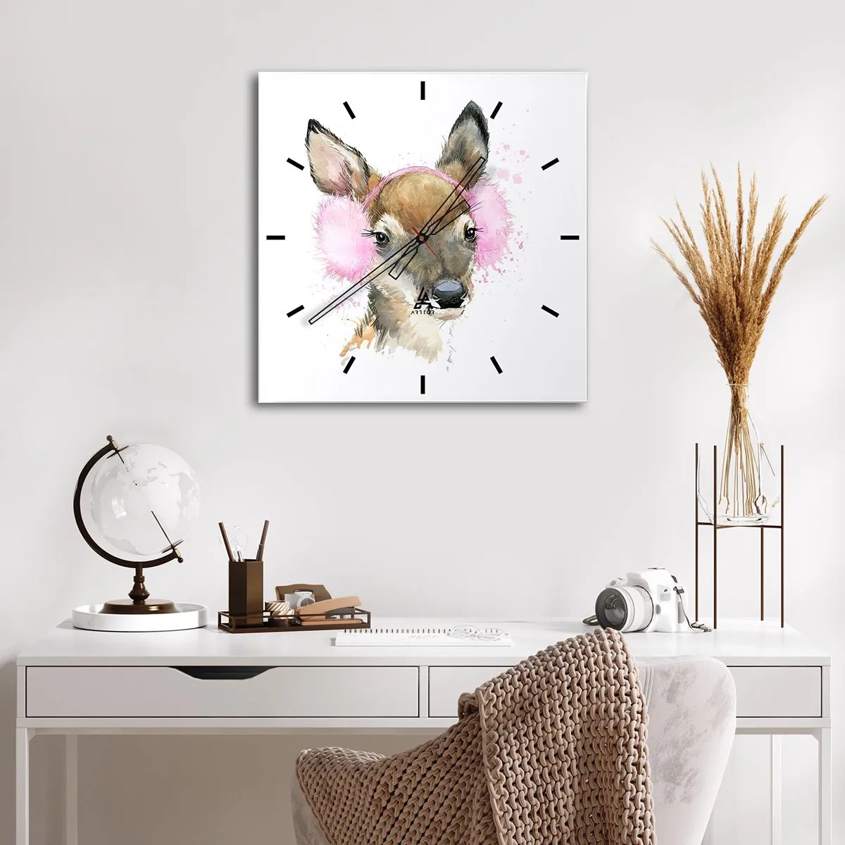 Wall clock - Clock on glass - Cold Doesn't Scare Us - 40x40 cm