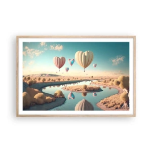 Poster in light oak frame - Love Lifts You up - 91x61 cm
