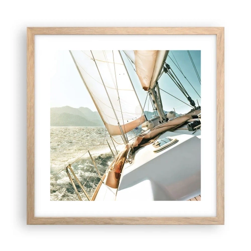 Poster in light oak frame - Full Sail - 40x40 cm