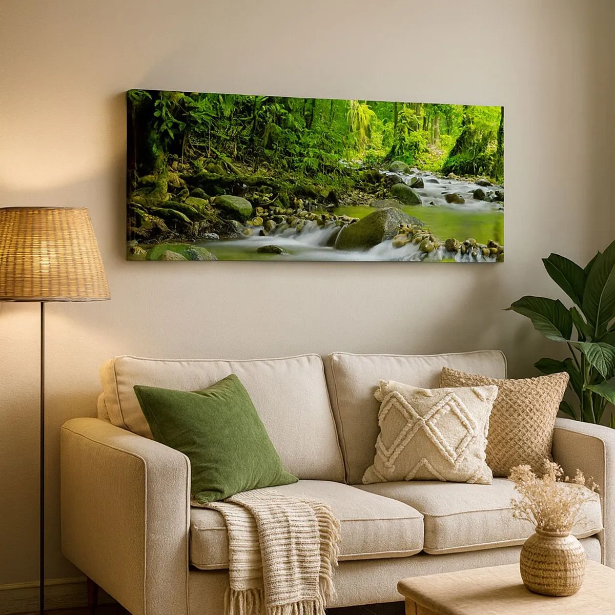Canvas picture - Swimming in the Sea of Green - 100x40 cm