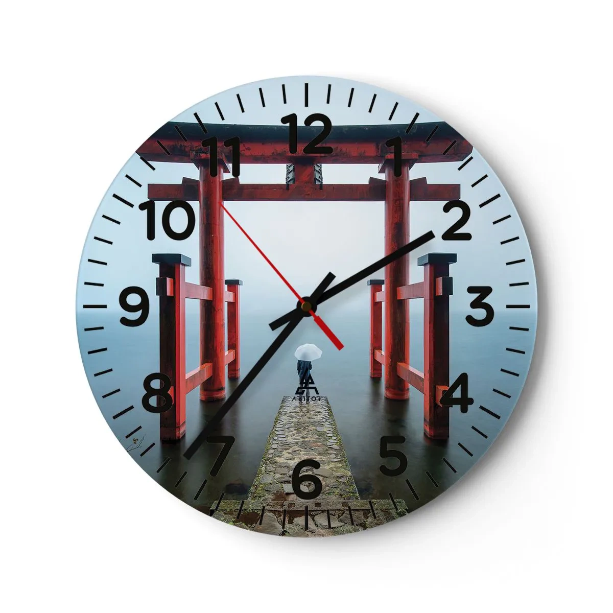 Wall clock - Clock on glass - Japanese Musings - 30x30 cm