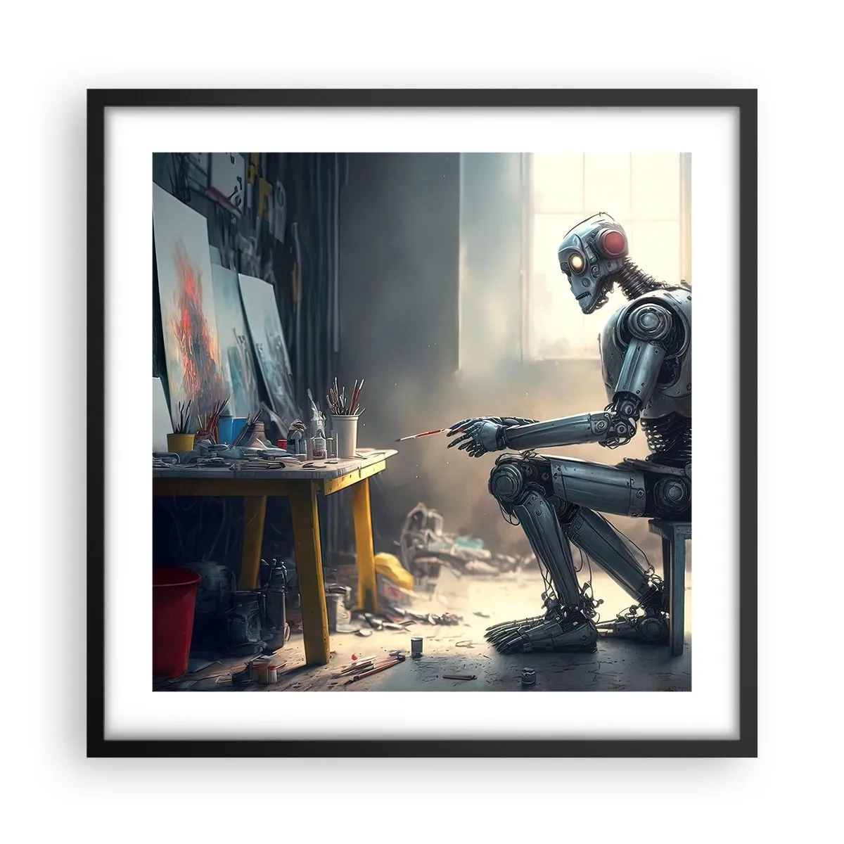 Poster in black frame - Act of Creation - 50x50 cm