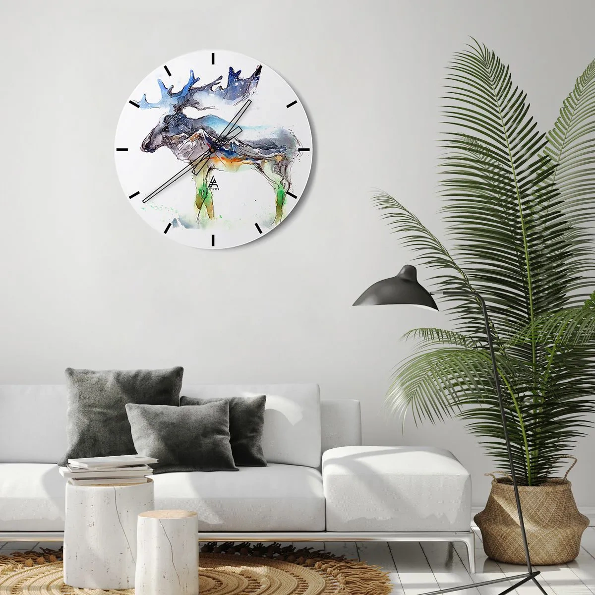 Wall clock - Clock on glass - Hero of a Winter's Tale - 30x30 cm