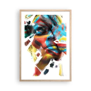 Poster in light oak frame - Colourful Personality - 50x70 cm
