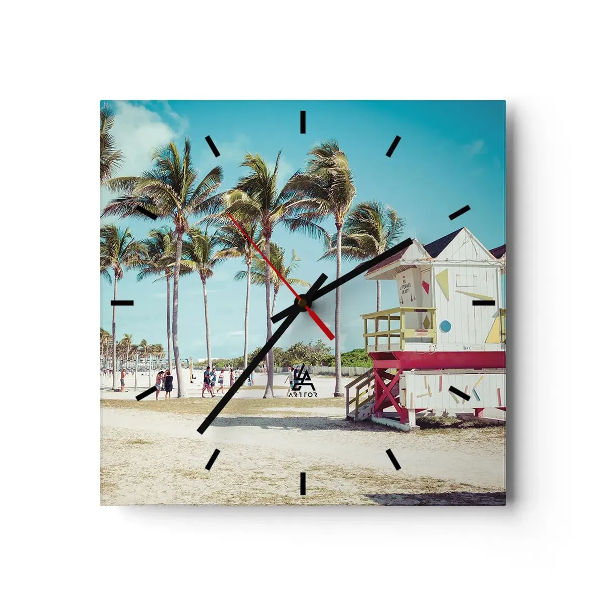 Wall clock - Clock on glass - Beautiful Day before You - 30x30 cm