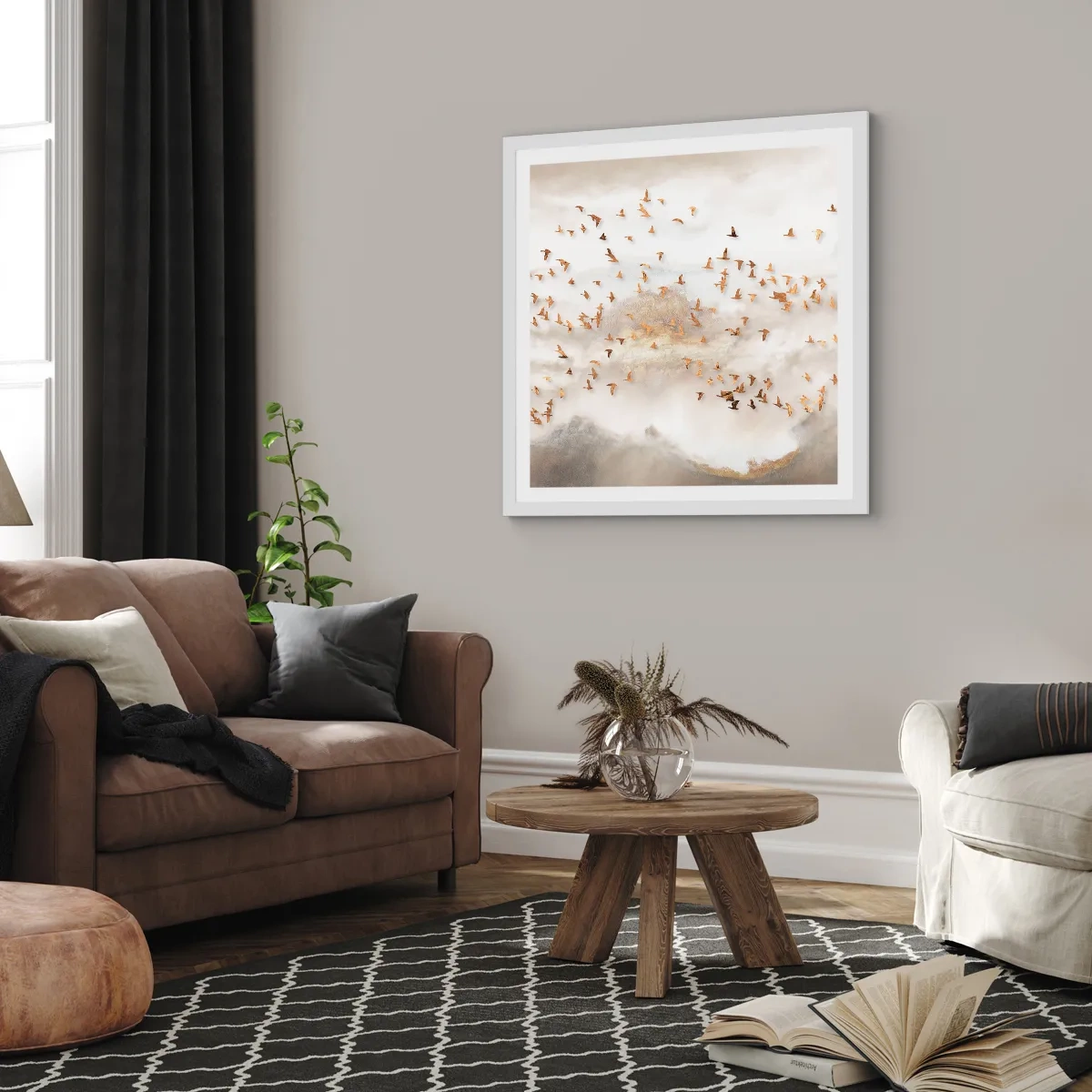 Poster in white frmae - It Is Time - 40x40 cm