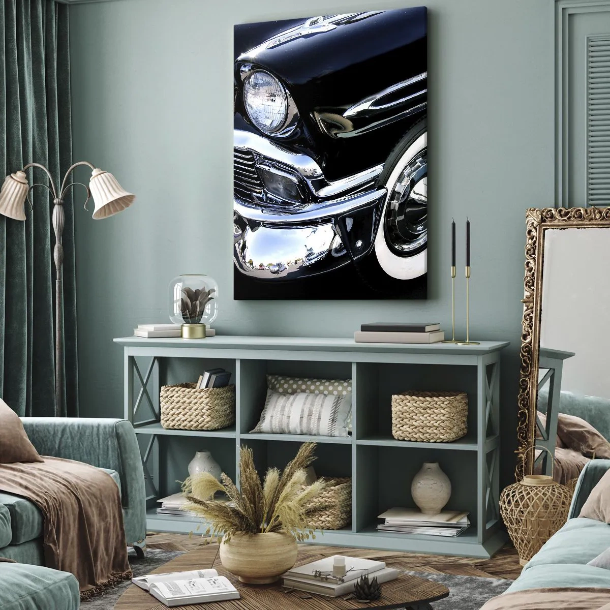 Canvas picture - Classics in Silver, Black and White - 80x120 cm