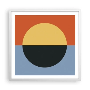 Poster in white frmae - Composition of Warm and Cool - 60x60 cm