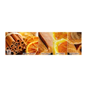 Photo Wallpaper Sample Premium Canvas - Can You Smell the Aroma? - Orange, Cinnamon Stick, Spices - 100x30 cm