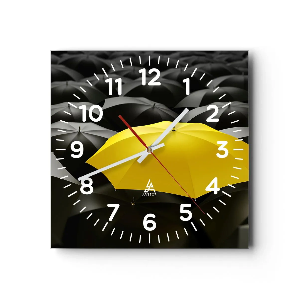 Wall clock - Clock on glass - Goodbye Sadness - 30x30 cm