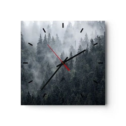 Wall clock - Clock on glass - Forest World - 40x40 cm