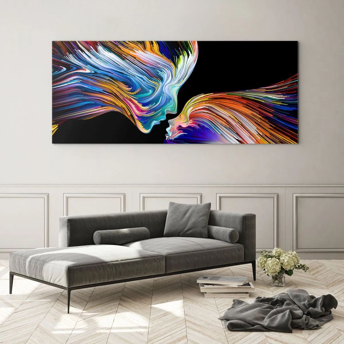 Glass picture - Fusion of Energy and Light - 160x50 cm