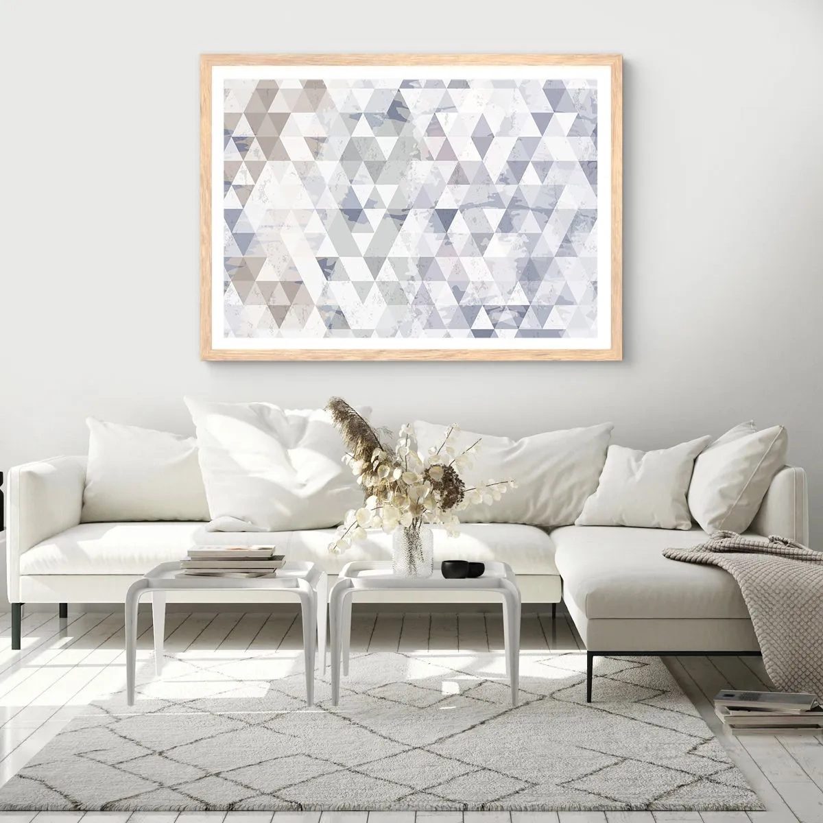 Poster in light oak frame - In the Rhythm of a Triangle - 100x70 cm