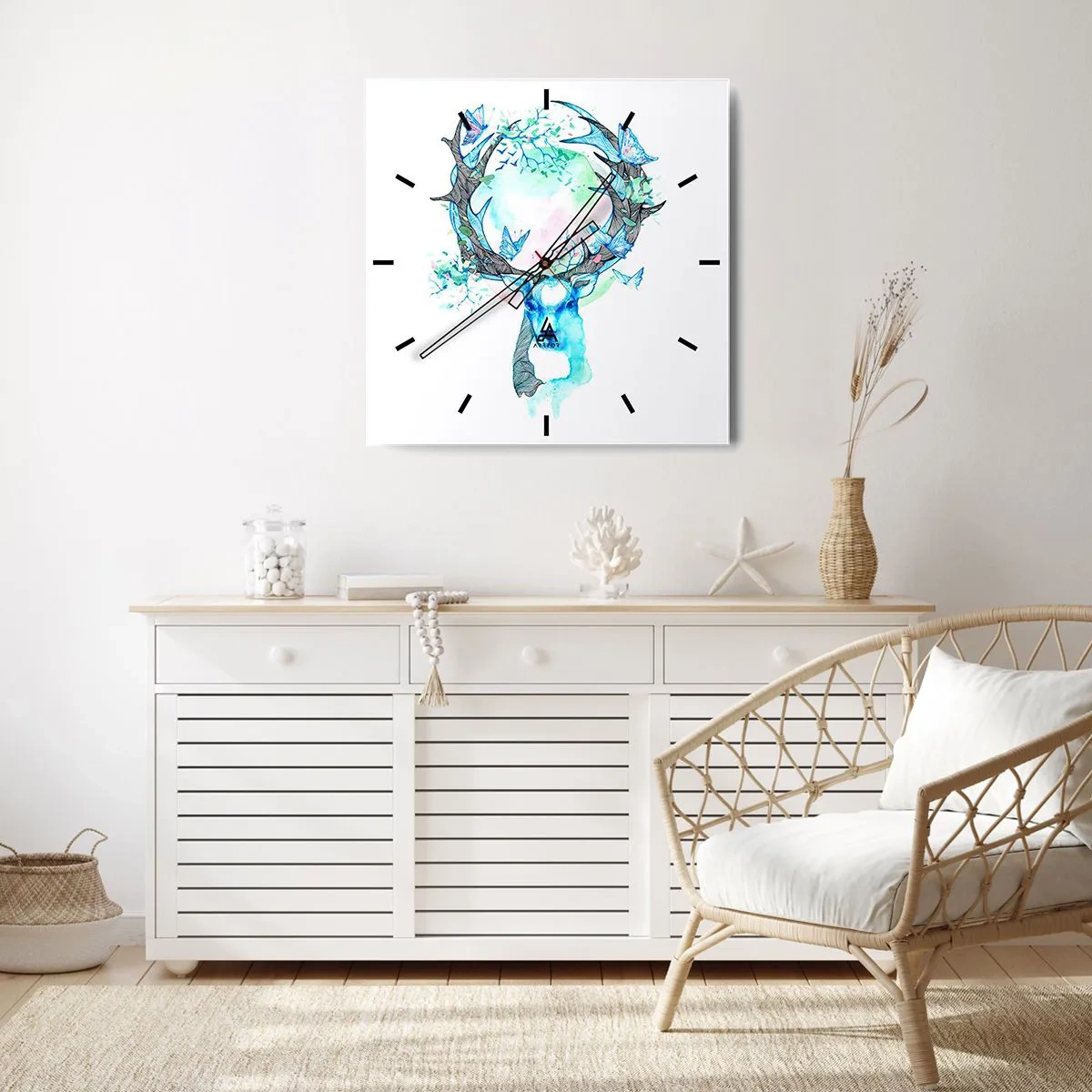 Wall clock - Clock on glass - Power and Gentleness of Nature - 40x40 cm