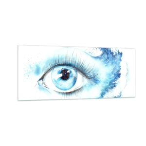 Glass picture - Immerse in those Blue Eyes - 100x40 cm