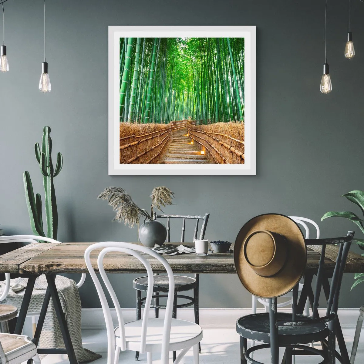 Poster in white frmae - Essence of Asian Nature - 60x60 cm