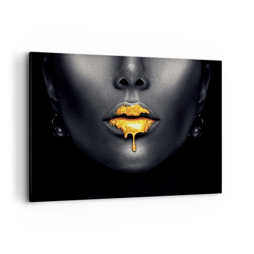 Canvas picture - Golden Lips - 100x70 cm