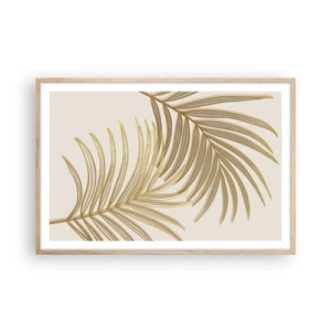 Poster in light oak frame - Golden Palm! - 91x61 cm