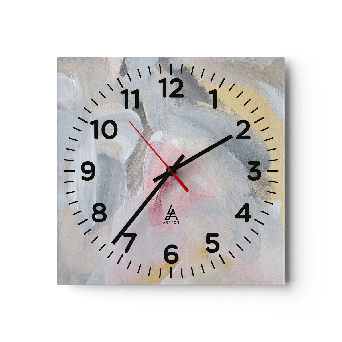 Wall clock - Clock on glass - In a Pastel World - 40x40 cm