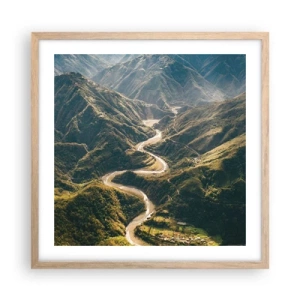 Poster in light oak frame - Straight from the Heart of the Mountains - 50x50 cm