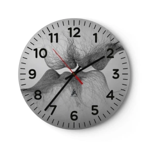 Wall clock - Clock on glass - Kiss of the Wind - 40x40 cm