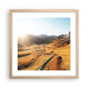 Poster in light oak frame - In a Golden Valley - 40x40 cm