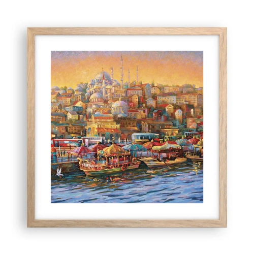 Poster in light oak frame - Istanbul Story - 40x40 cm