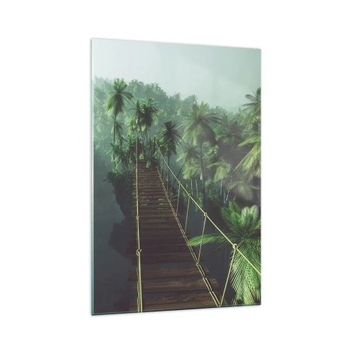 Glass picture - Hanging Bridge in the Green - 70x100 cm