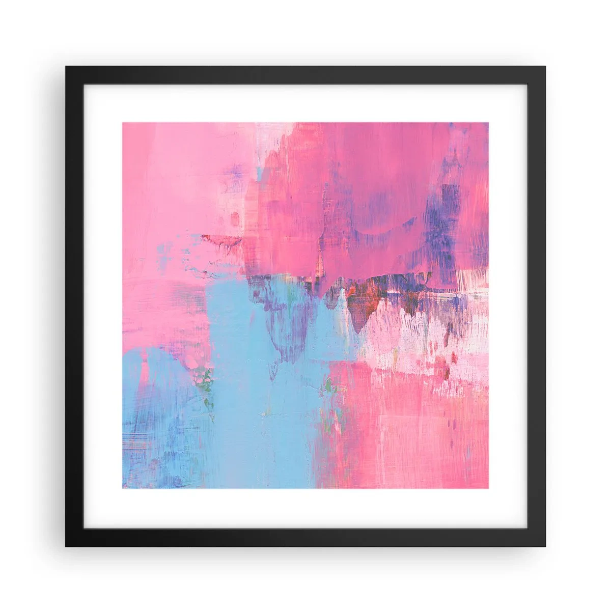 Poster in black frame - Pink, Blue and a Pinch of Light - 40x40 cm