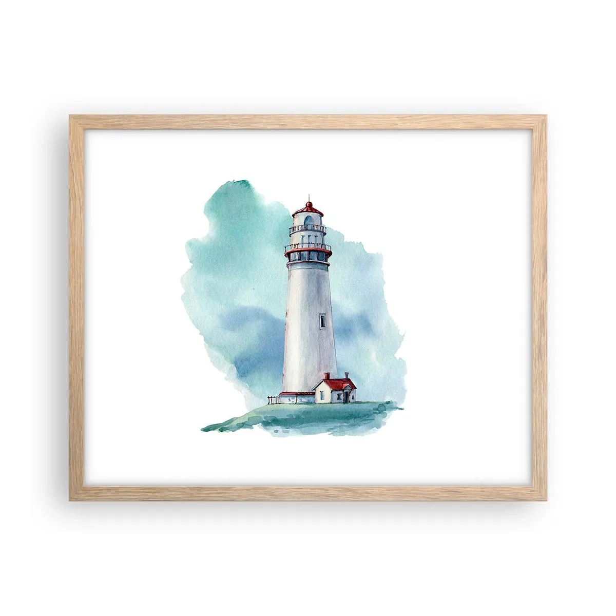 Poster in light oak frame - Gentle Sister of Blue - 50x40 cm