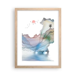 Poster in light oak frame - Towards Crystal Mountains - 30x40 cm