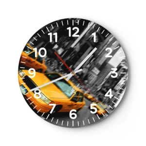 Wall clock - Clock on glass - New York Sun Drops - 40x40 cm