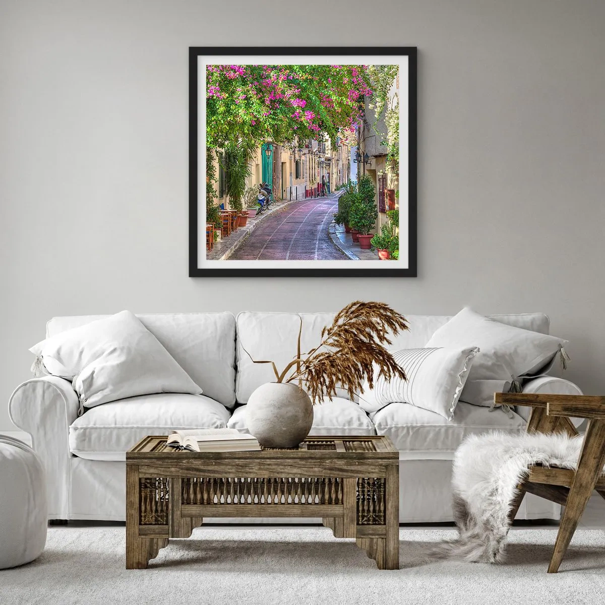 Poster in black frame - Blooming Alley - 50x50 cm