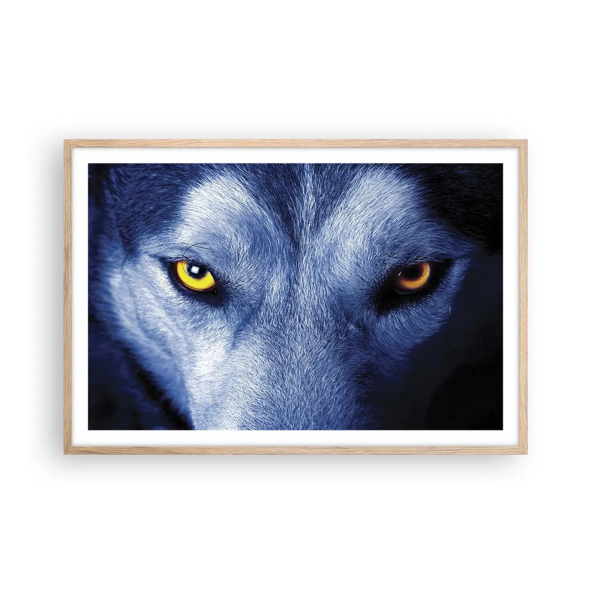 Poster in light oak frame - Mesmerising Look - 91x61 cm