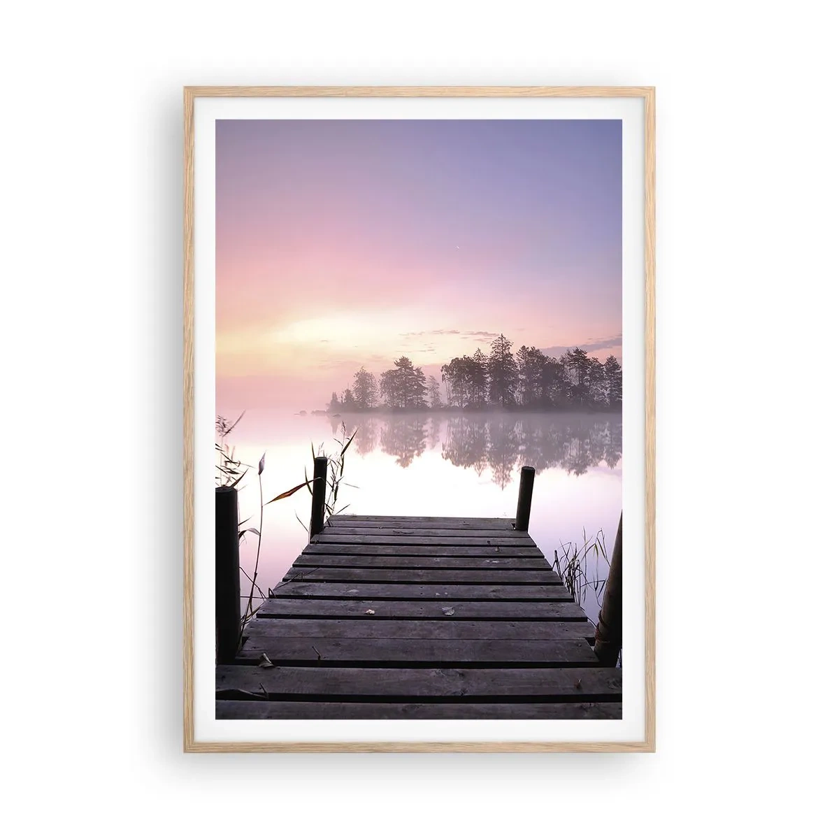 Poster in light oak frame - Out from a Lilac Fog… - 70x100 cm