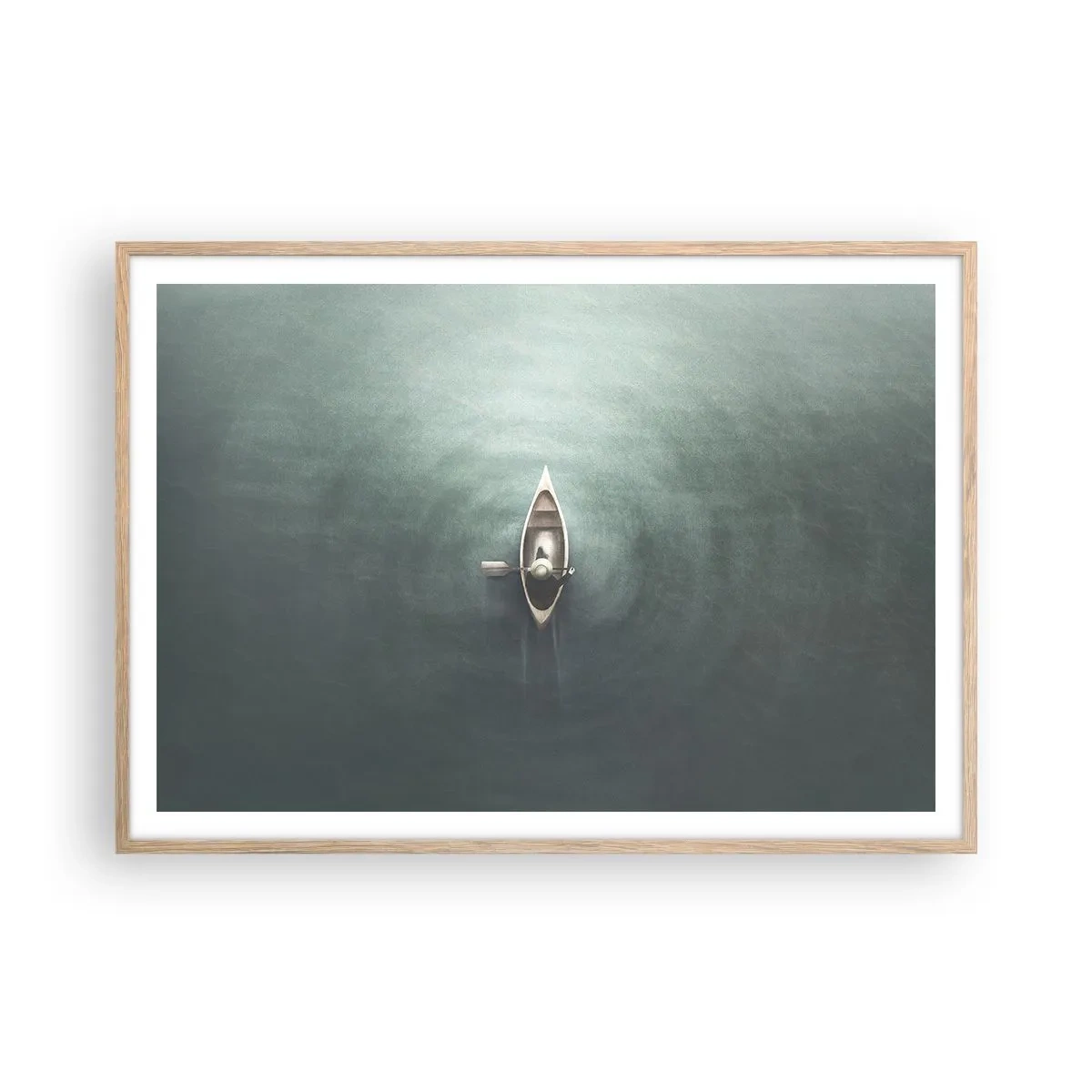Poster in light oak frame - Through Moon Lake - 100x70 cm
