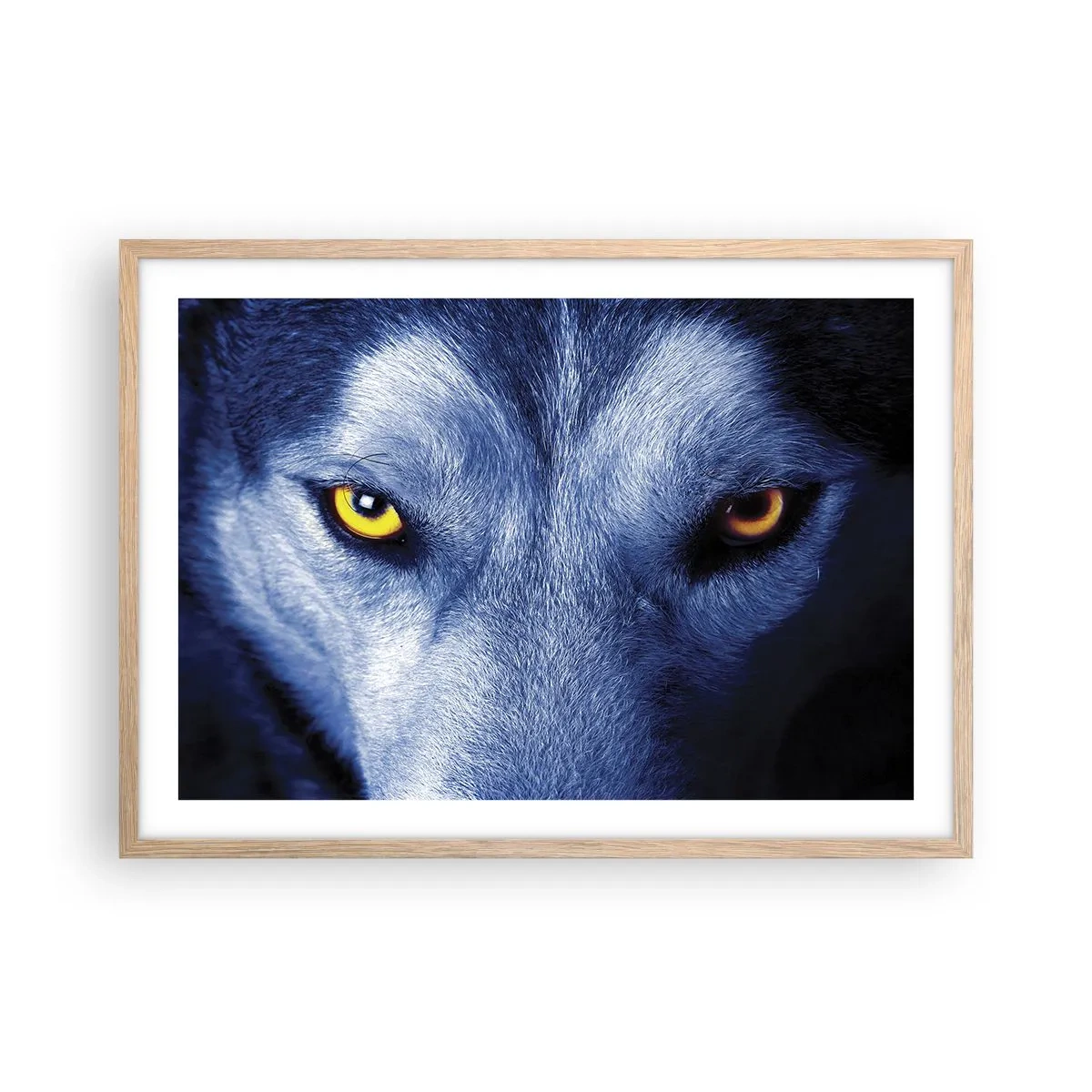 Poster in light oak frame - Mesmerising Look - 70x50 cm