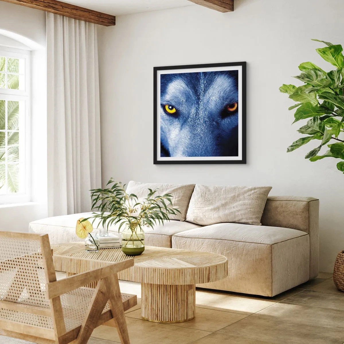 Poster in black frame - Mesmerising Look - 60x60 cm