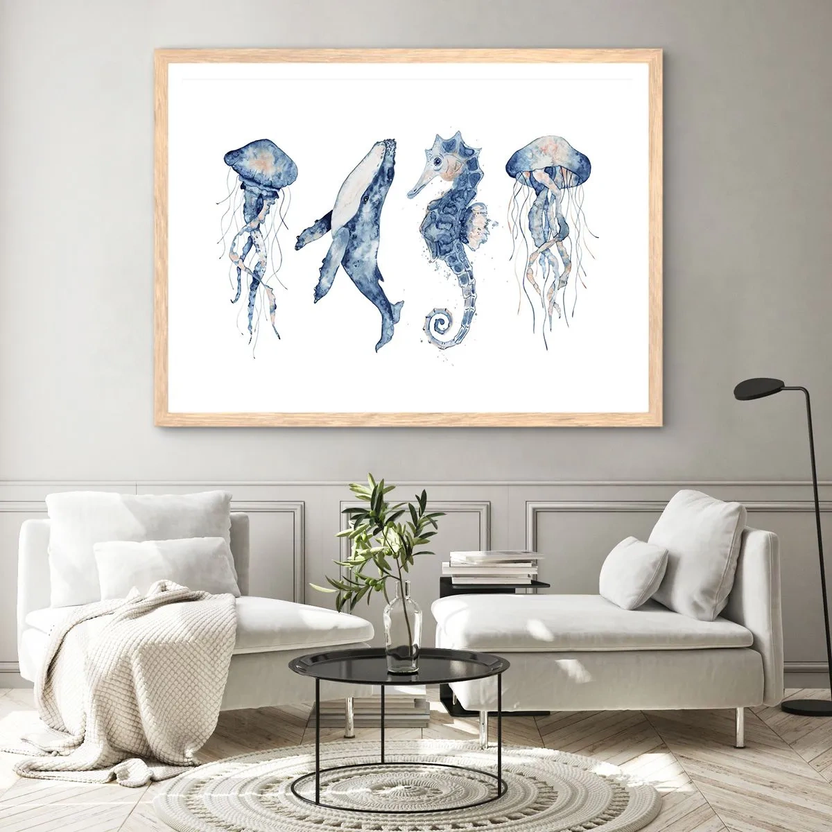 Poster in light oak frame - Sea Quirks - 40x30 cm