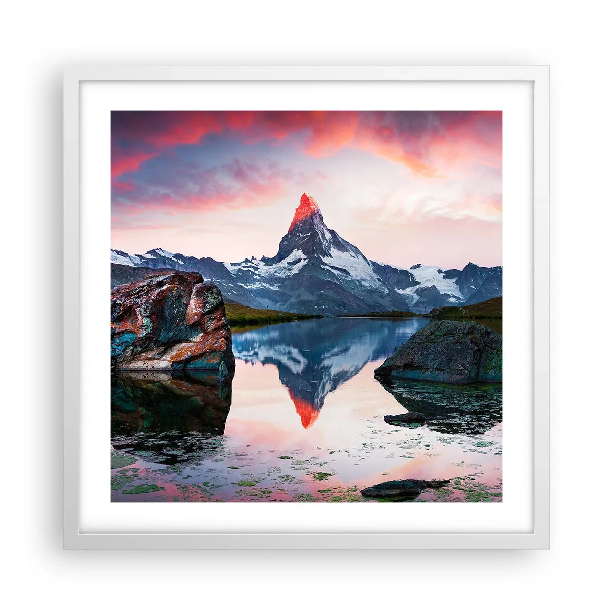 Poster in white frmae - Heart of the Mountains Is Hot - 50x50 cm
