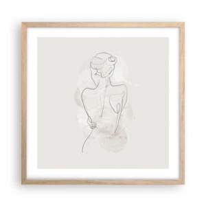 Poster in light oak frame - Like a Sensitive Instrument - 50x50 cm