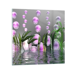 Glass picture - Reflexive Composition of Lightness and Life - 40x40 cm