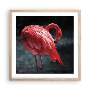 Poster in light oak frame - Crimson Poem of Nature - 50x50 cm