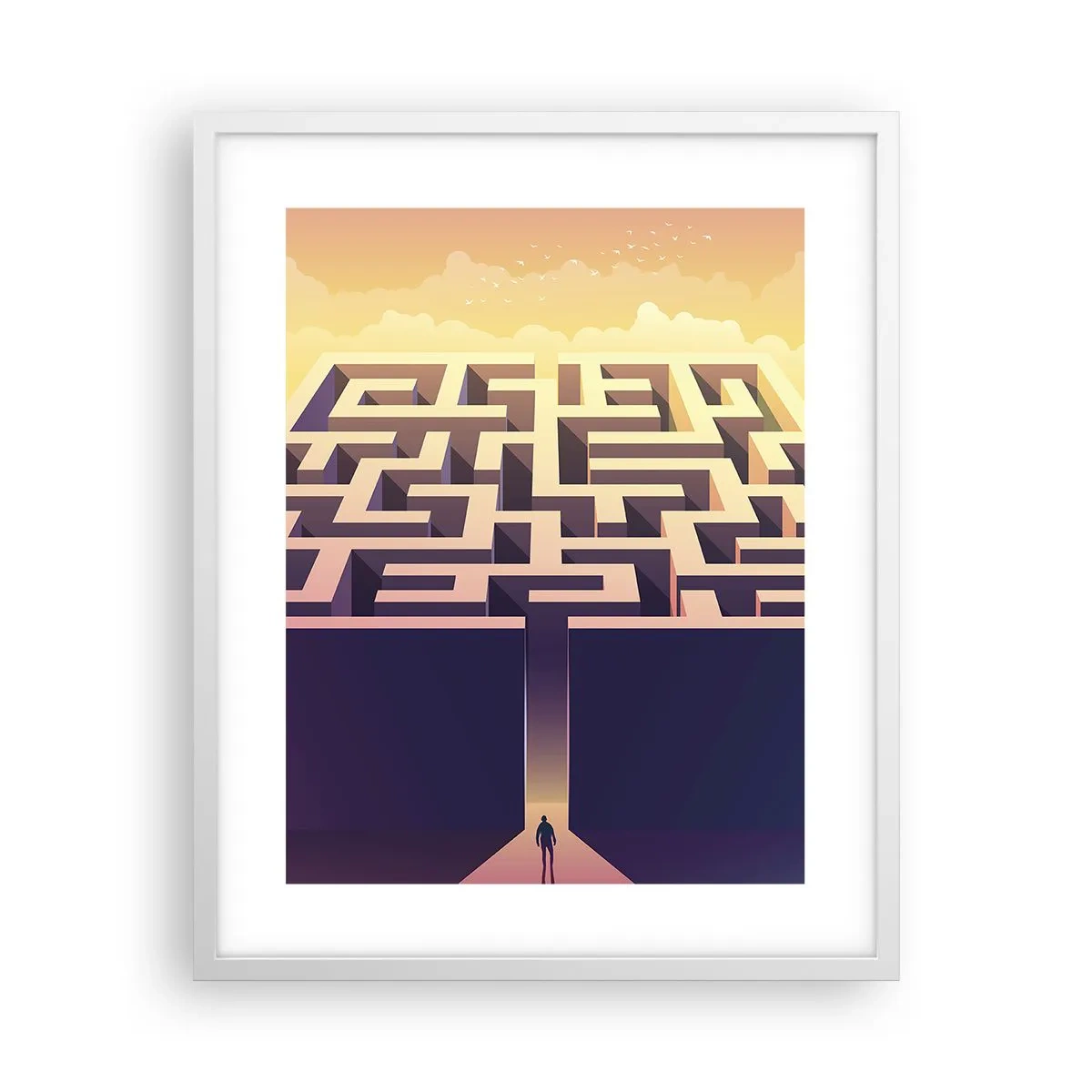 Poster in white frmae - Decision Time - 40x50 cm