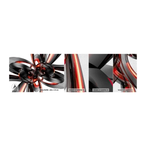 Photo Wallpaper Sample Premium Canvas - Movement in Graphite and Red - Abstraction, 3D, Piece - 100x30 cm